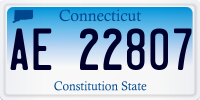 CT license plate AE22807