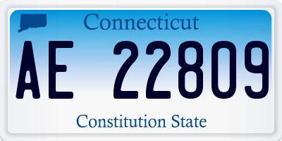 CT license plate AE22809