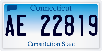 CT license plate AE22819