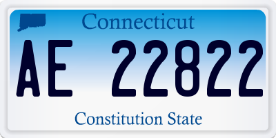 CT license plate AE22822