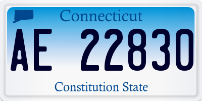 CT license plate AE22830