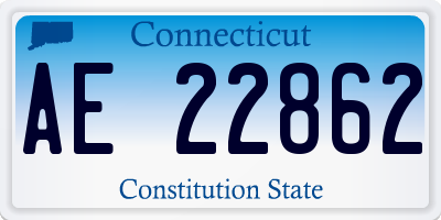 CT license plate AE22862