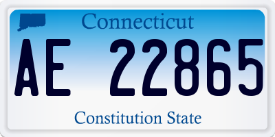 CT license plate AE22865