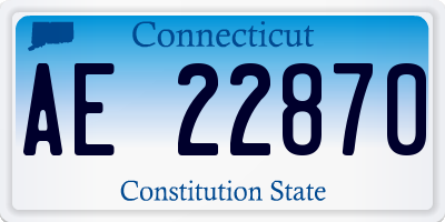 CT license plate AE22870