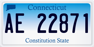 CT license plate AE22871