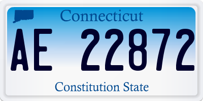 CT license plate AE22872