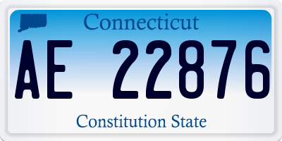 CT license plate AE22876