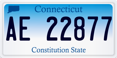 CT license plate AE22877