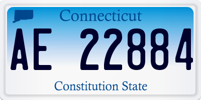CT license plate AE22884