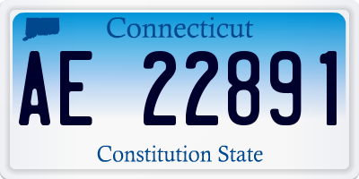 CT license plate AE22891