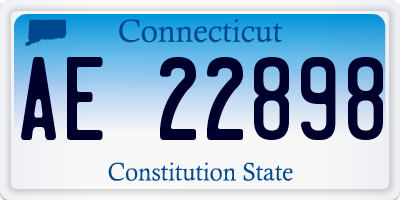 CT license plate AE22898