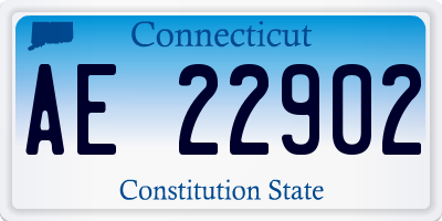 CT license plate AE22902
