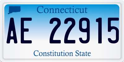 CT license plate AE22915