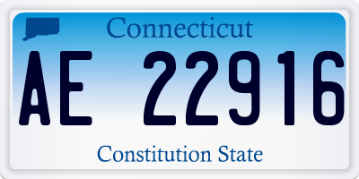 CT license plate AE22916
