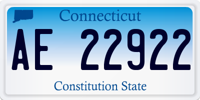 CT license plate AE22922