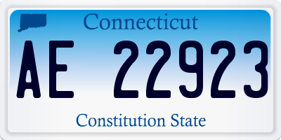 CT license plate AE22923