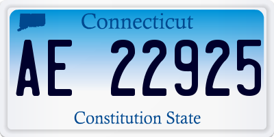 CT license plate AE22925