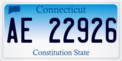 CT license plate AE22926