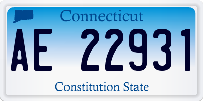 CT license plate AE22931