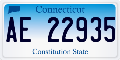 CT license plate AE22935