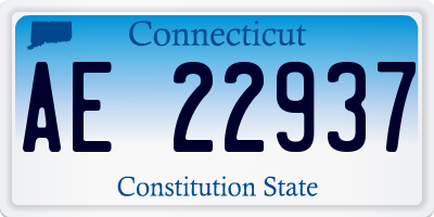 CT license plate AE22937