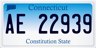 CT license plate AE22939