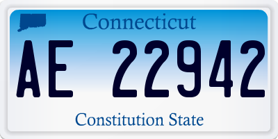 CT license plate AE22942