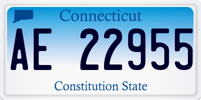 CT license plate AE22955