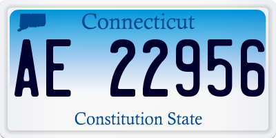 CT license plate AE22956