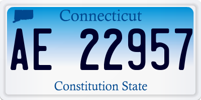 CT license plate AE22957