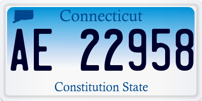 CT license plate AE22958