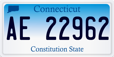 CT license plate AE22962