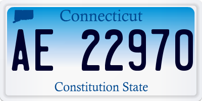 CT license plate AE22970