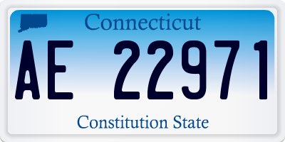 CT license plate AE22971