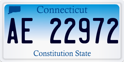 CT license plate AE22972
