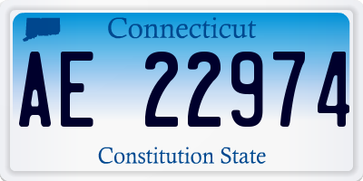 CT license plate AE22974