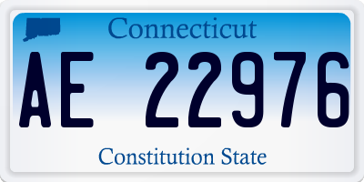 CT license plate AE22976
