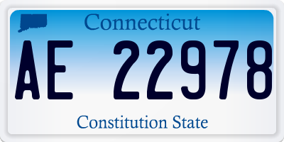 CT license plate AE22978