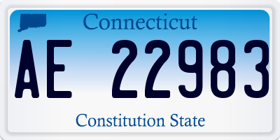CT license plate AE22983