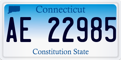 CT license plate AE22985