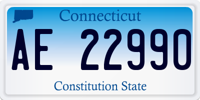 CT license plate AE22990