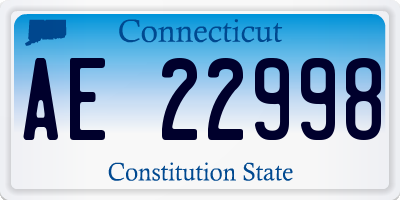 CT license plate AE22998