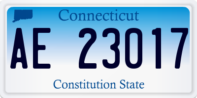 CT license plate AE23017