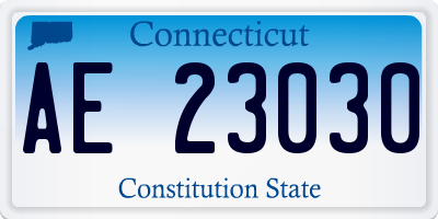 CT license plate AE23030