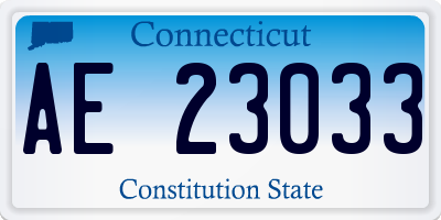 CT license plate AE23033