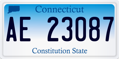 CT license plate AE23087