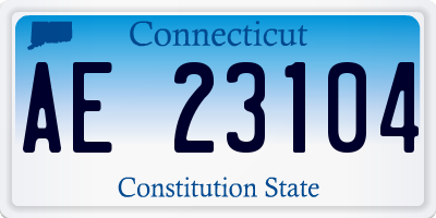 CT license plate AE23104