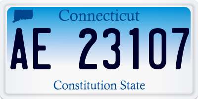CT license plate AE23107