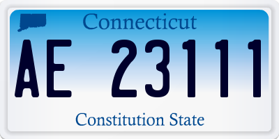 CT license plate AE23111