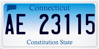 CT license plate AE23115